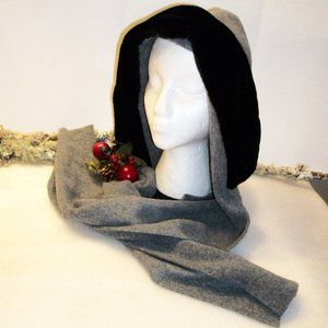 BOCCI Lucca Italy NWOT Black Faux Fur Trimmed One Piece Hat & Scarf Ultra Soft
